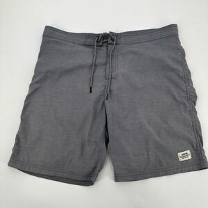 Katin Mens Gray Board Shorts Size 33 Drawstring Lace Up Back Swim Trunks Surf